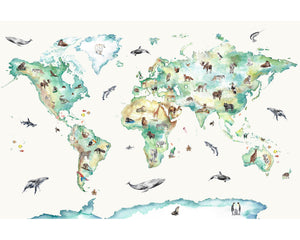 World Map Mural Wallpaper