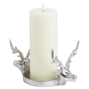 Silver Large Stag Candle Holder