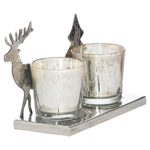 Silver Two Tealight Holder