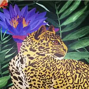 Fleurs Exotiques Silk Leopard Cushion: Seconds