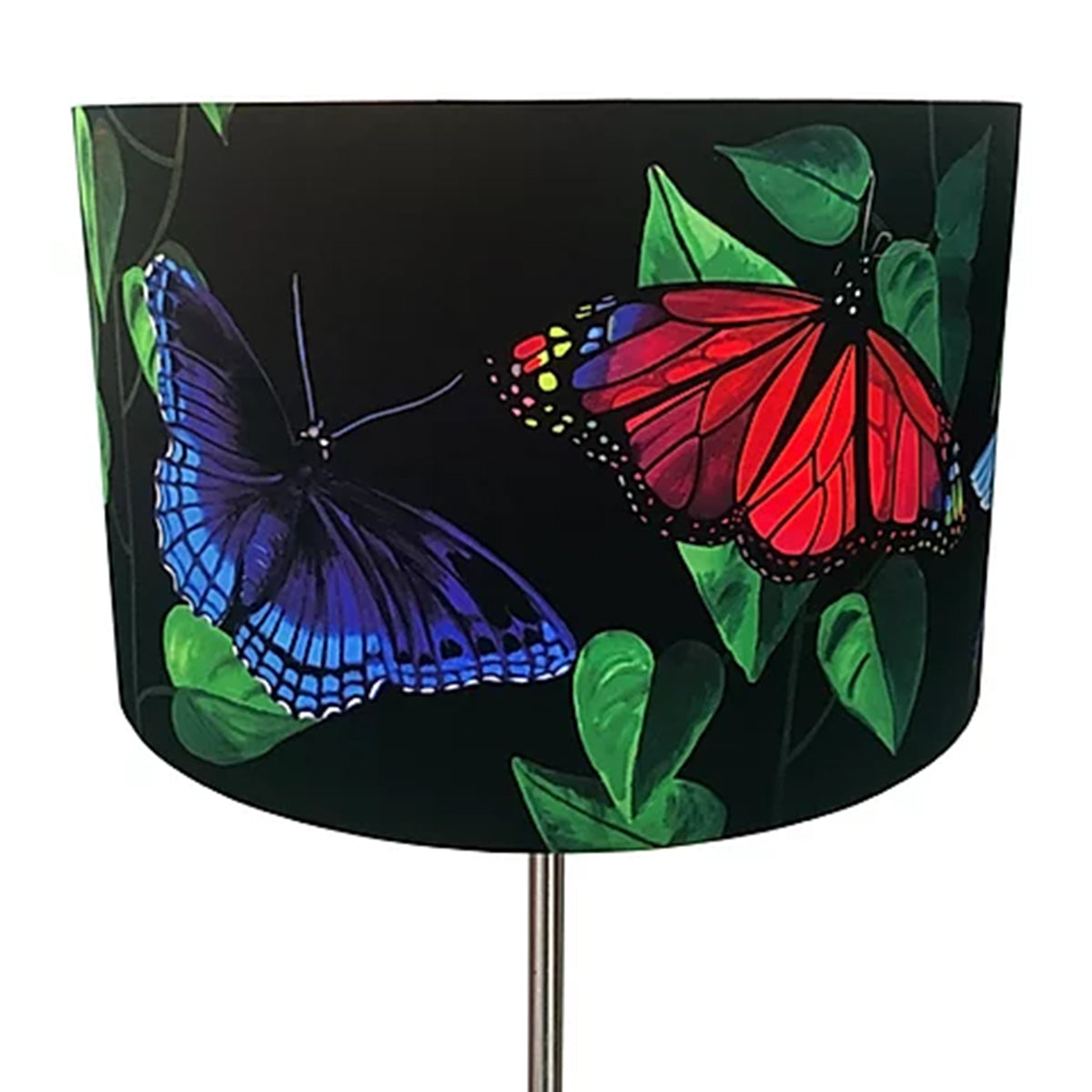 Hummingbird and Butterflies Silk Drum Lampshade