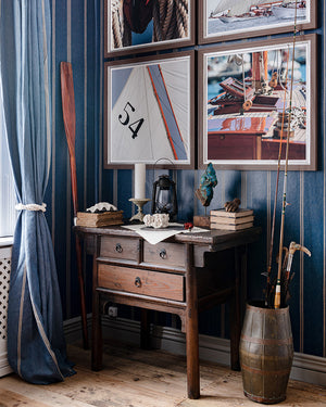 Katalin Stripe Blue Wallpaper