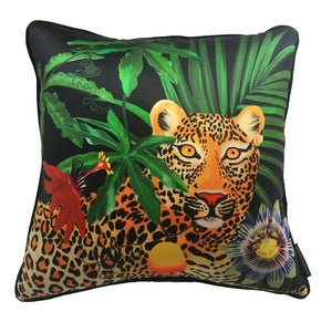 Palm Leopard Silk Cushion