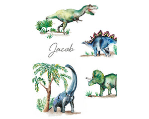 Dinosaurs Personalised Art Print