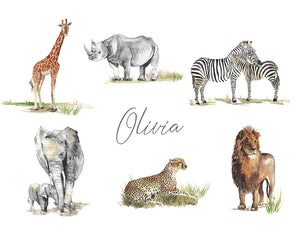 Safari Personalised Art Print