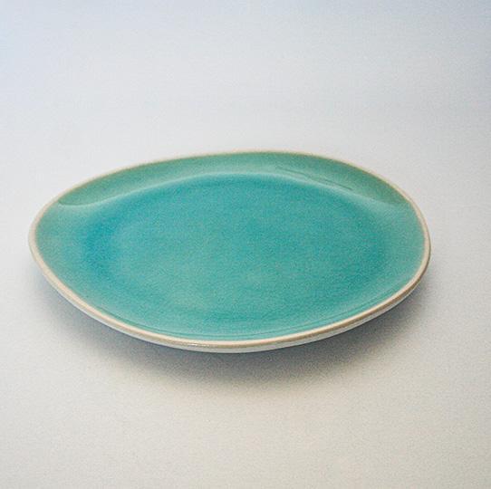 Turquoise Crackle Dessert Plate