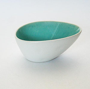 Turquoise Crackle Dipping Bowl